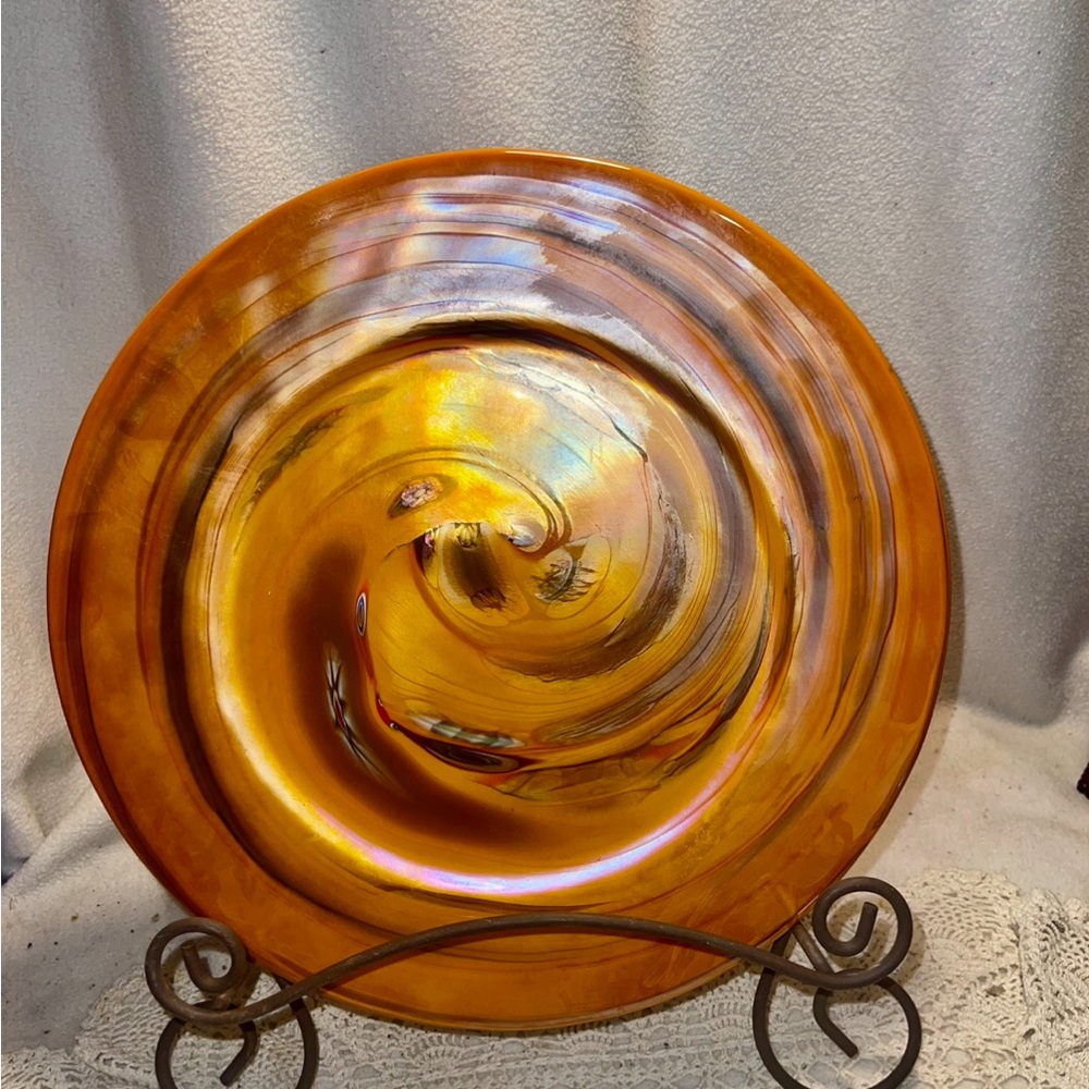 Vintage Murrano Glass decorative plate for display use. 10 in